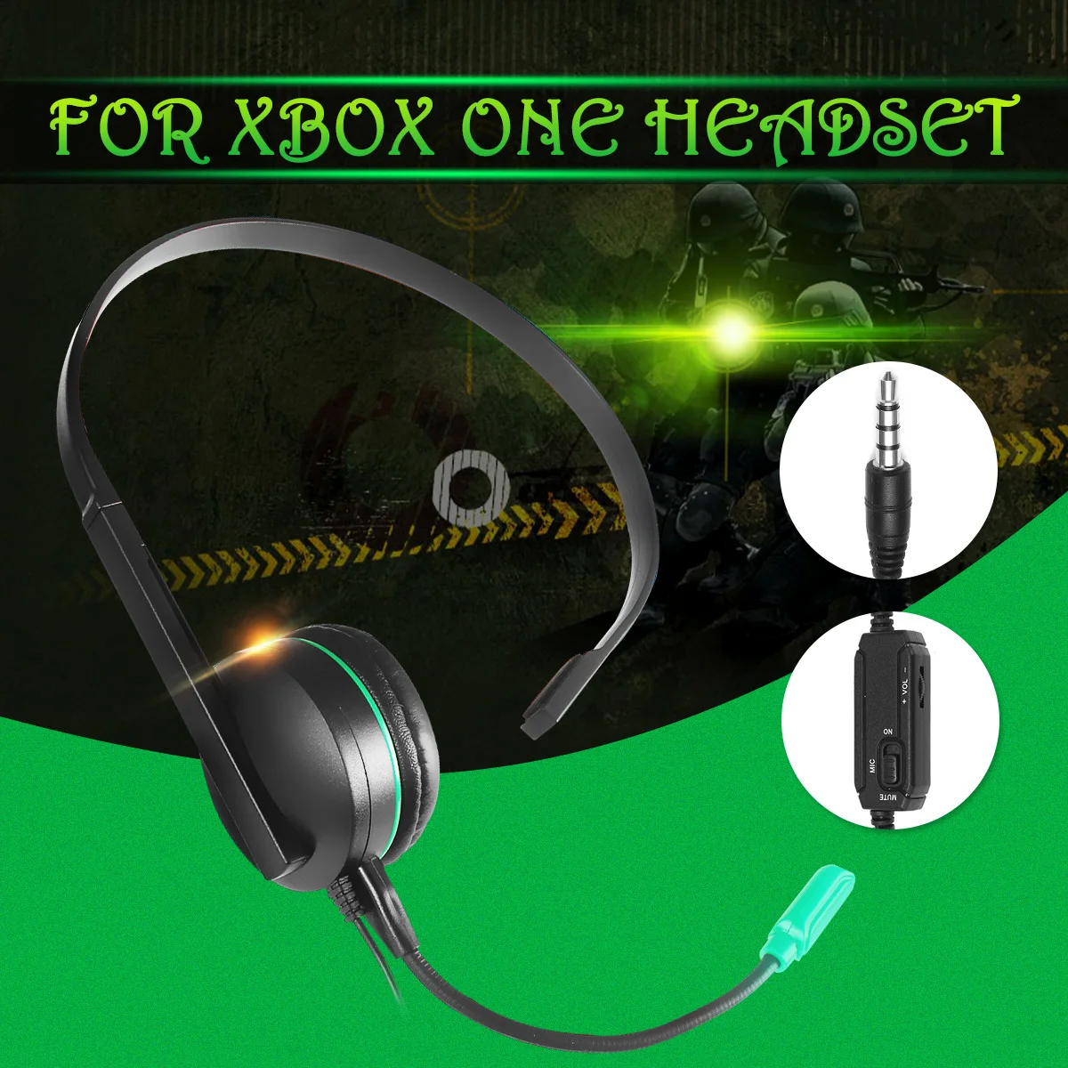 Wired Chat Gaming Single Side Headset Headphones Earphone Gaming Noise Cancelling With Microphone For PS4 For Xbox ONE