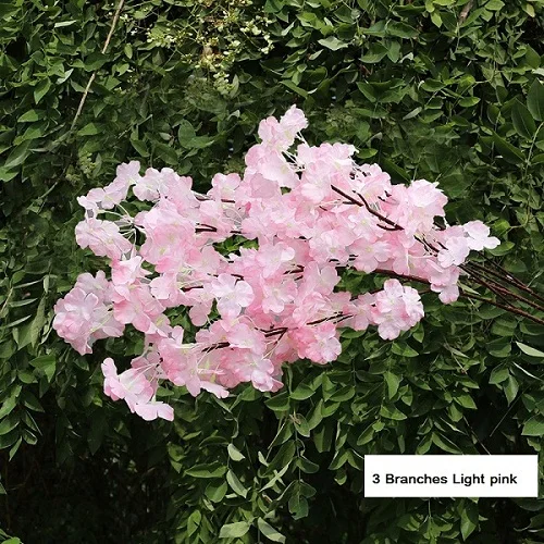 Симуляция вишни цветок ветка поддельные Сакура зашифрованные дерево для свадьбы домашний Декор стены DIY искусственные ветки цветы - Цвет: 3-2-3