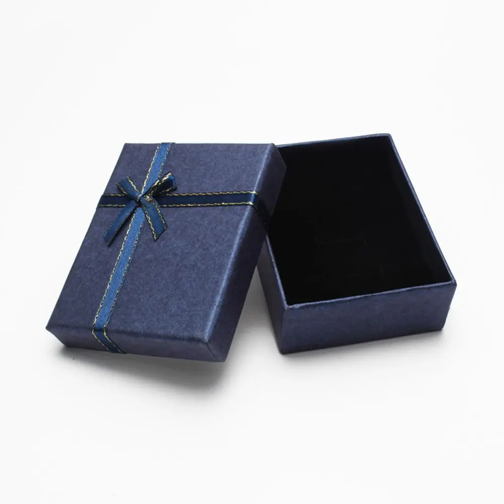 Новая мода 9*7*3 см блестящие украшения коробка ожерелья серьги браслеты Подарочные коробки упаковка для демонстрации классический Бант Ювелирные изделия Органайзер