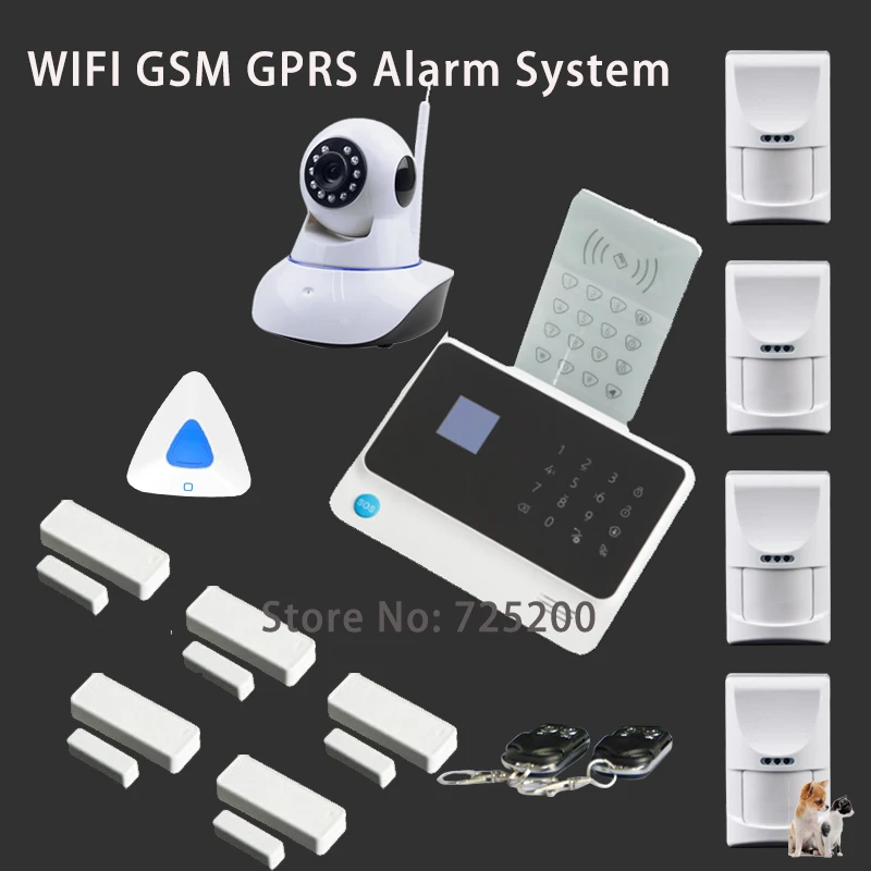 

Smart Homi Alarm G90B WiFi GSM GPRS Alarm System with RFID Keypad and Compatible HD Wireless IP Camera