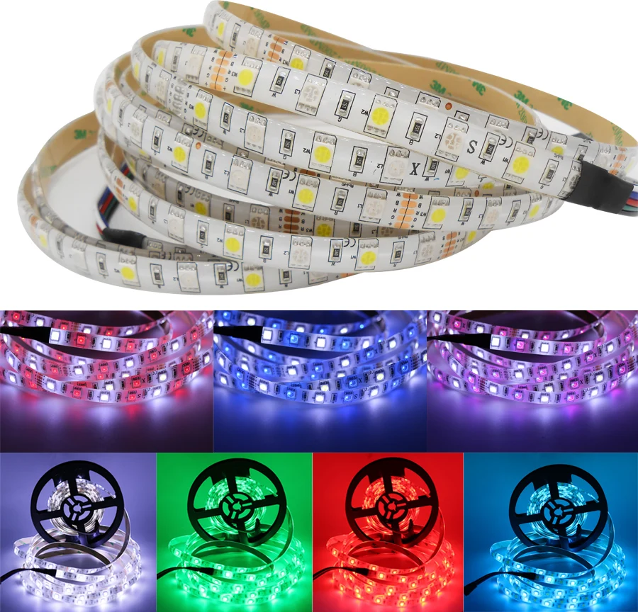 RGB RGBW RGBWW 5050 SMD Светодиодная лента для управления Wi-Fi, адаптер постоянного тока 12 В, светодиодный Диодная лента с умным управлением