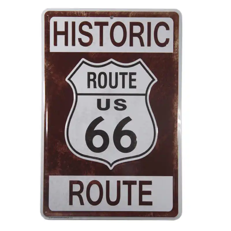 Металлическая жестяная вывеска АЗС US Route 66 винтажное украшения для дома бара паба деревенская настенная доска гаражный бар-закусочная - Цвет: GA15