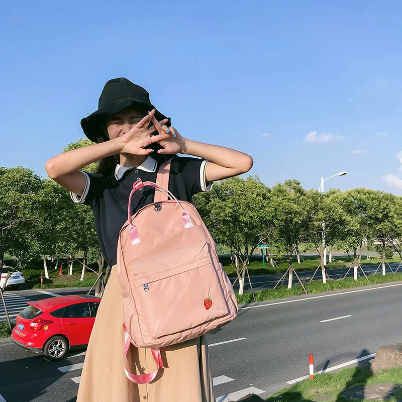 Menghuo 2018 New Preppy Style Fashion Embroidery Ladies Backpack Nylon High Quality Women School Shoulder Bag for Girls YouthIMG_0716