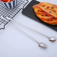 Горячая 1 шт. с длинной ручкой из нержавеющей стали кофе ложка десерт, мороженое чайная ложка для пикника кухонные аксессуары инструменты