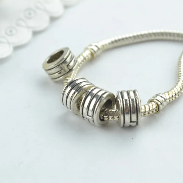 

20 pcs Wholesale Metal Round Shape whorl Beads Tibetan Silver big hole Beads for Bracelet Jewelry Making 18115