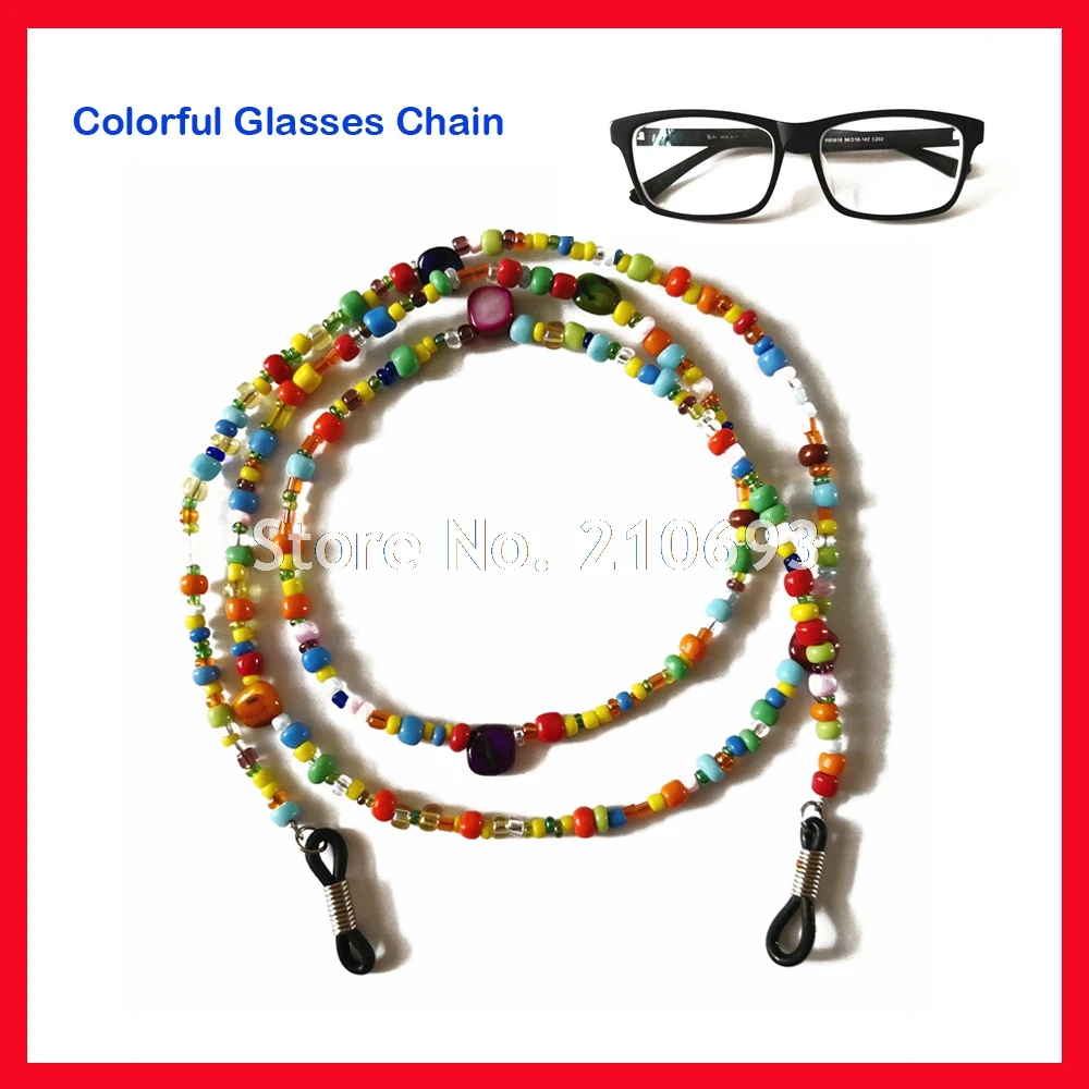 Новые яркие бисером очки цепи Нескользящие солнцезащитные очки для чтения шнура Бесплатная доставка