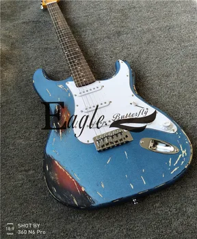 

Eagle. Butterfly, Electric Guitar Electric Bass Custom Shop, Sunset Color Set Metal Blue ST Electric Guitar Old in stock