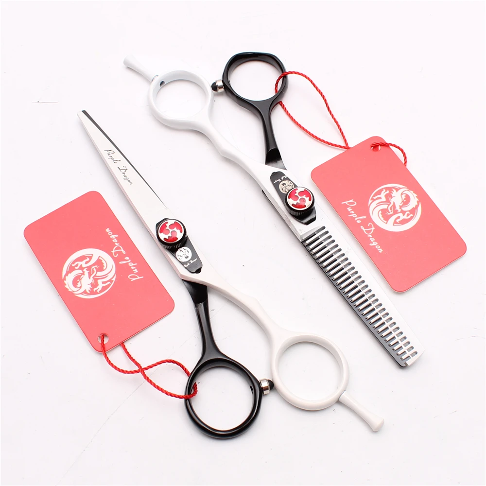 

Z1018 5.5" 16cm White Japan 440C Purple Dragon Professional Hairdressing Scissors Cutting Scissors Thinning Shears Hair Clippers