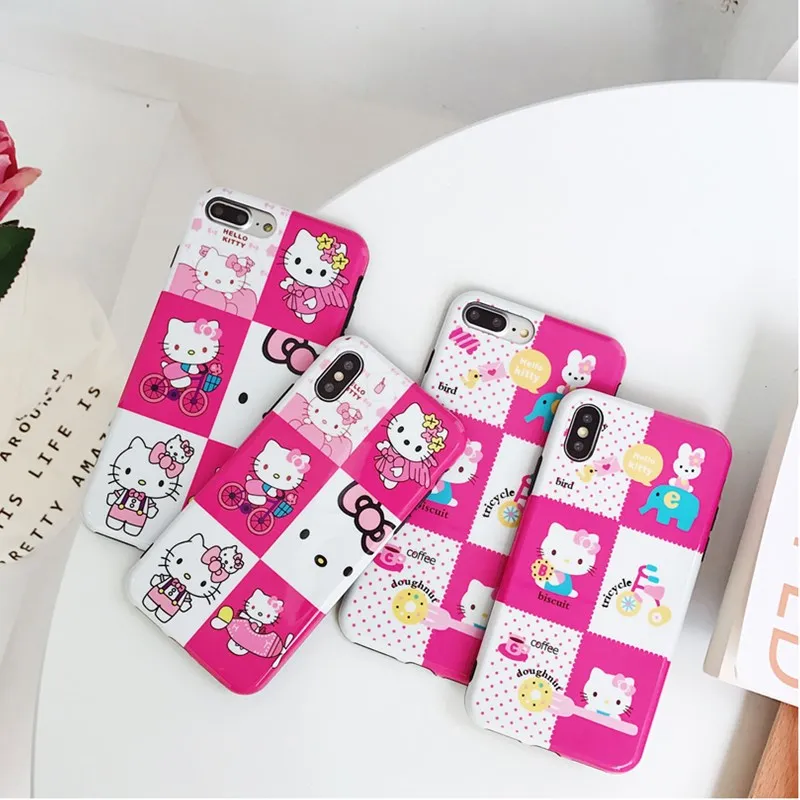 

New Arrival Cartoon Soft silicone TPU Case for iPhone 8 Case 6 6S 7 8 Plus for iPhone 7 Case Hello kitty Cover for iPhone X Case