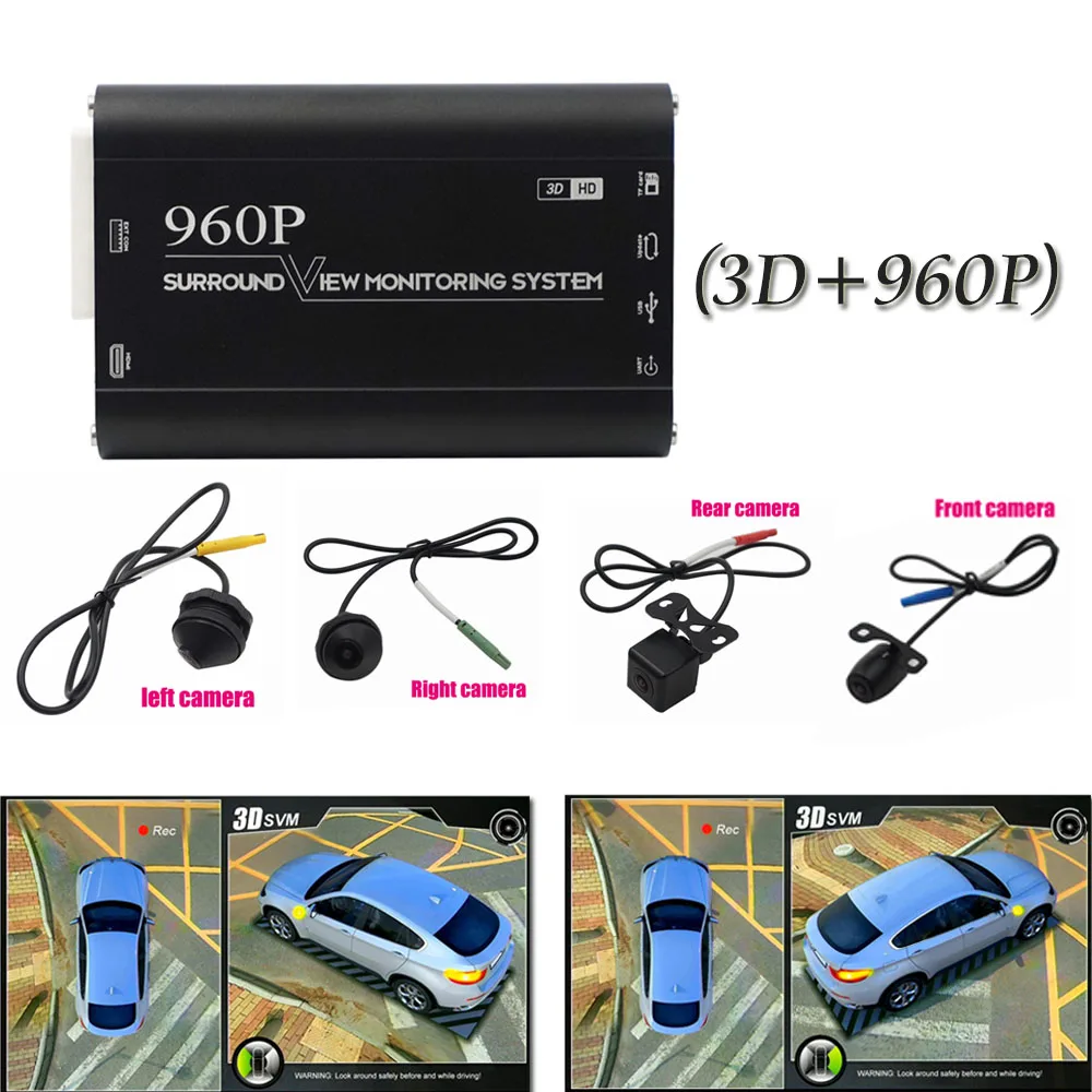 Goede Auto 360 Rond Surround bird view Auto Camera Recorder Monitoring System DVR Video Dash Cam met 4 Camera G sensor 3D 920 p