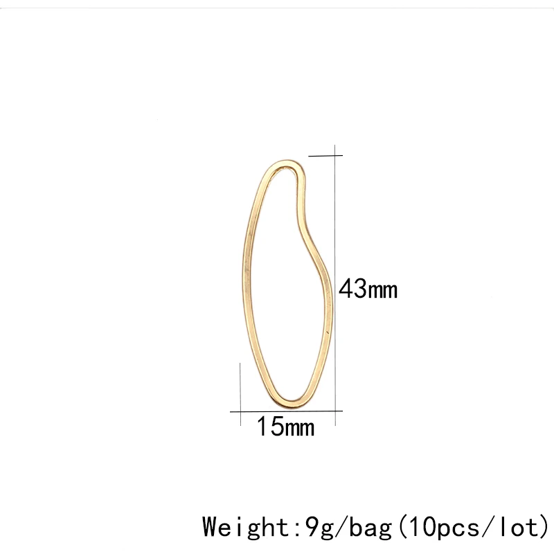 10 шт./лот 43*15 мм цинковый сплав золото геометрические полые капли воды Подвески Linker разъем для DIY преувеличенные серьги аксессуары