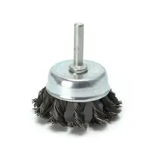 1pcs Drill Brushes Rust Removal Wire Brush Metal Wheel Cup Brushes Crimped 1/4" Shank Grinder Attachments Drilling Accessories