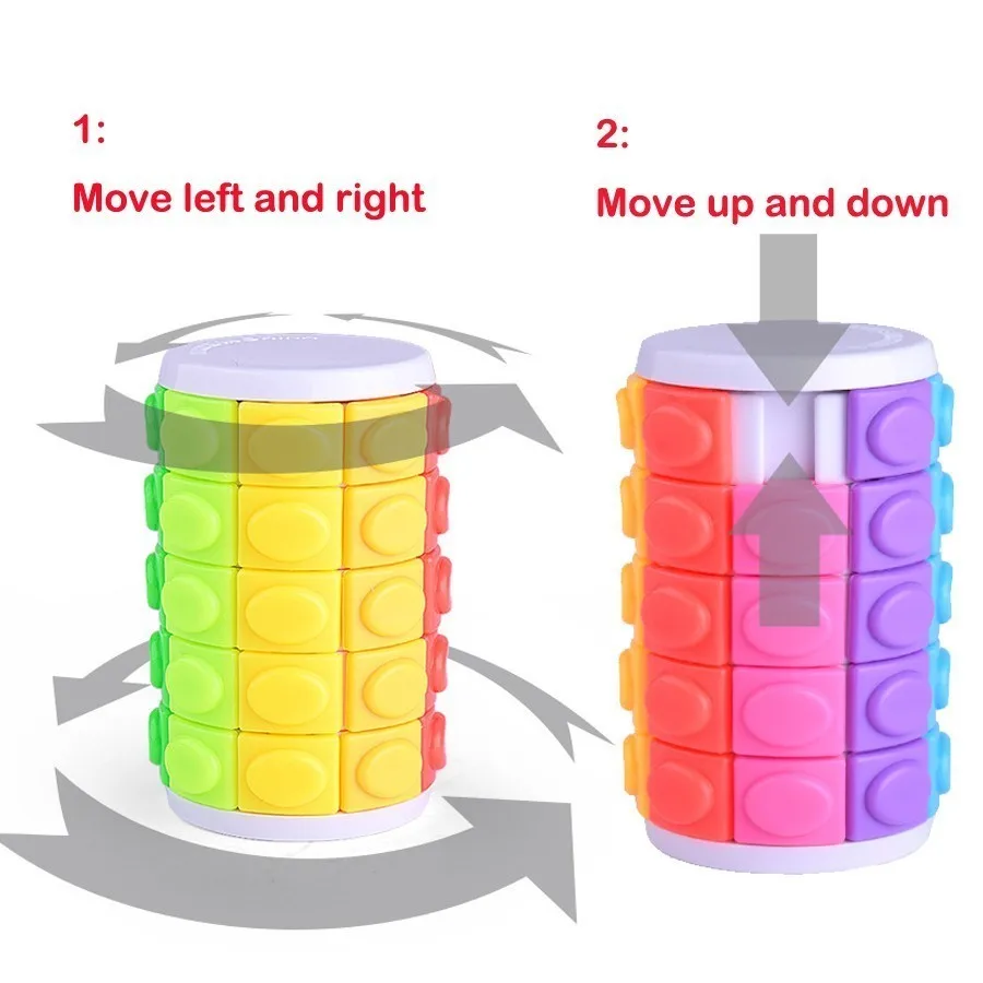 Новая 3D вращающаяся горка Вавилонская башня стресс куб головоломка игрушка куб дети взрослые цветной цилиндр скользящая головоломка сенсорная игрушка обучающая