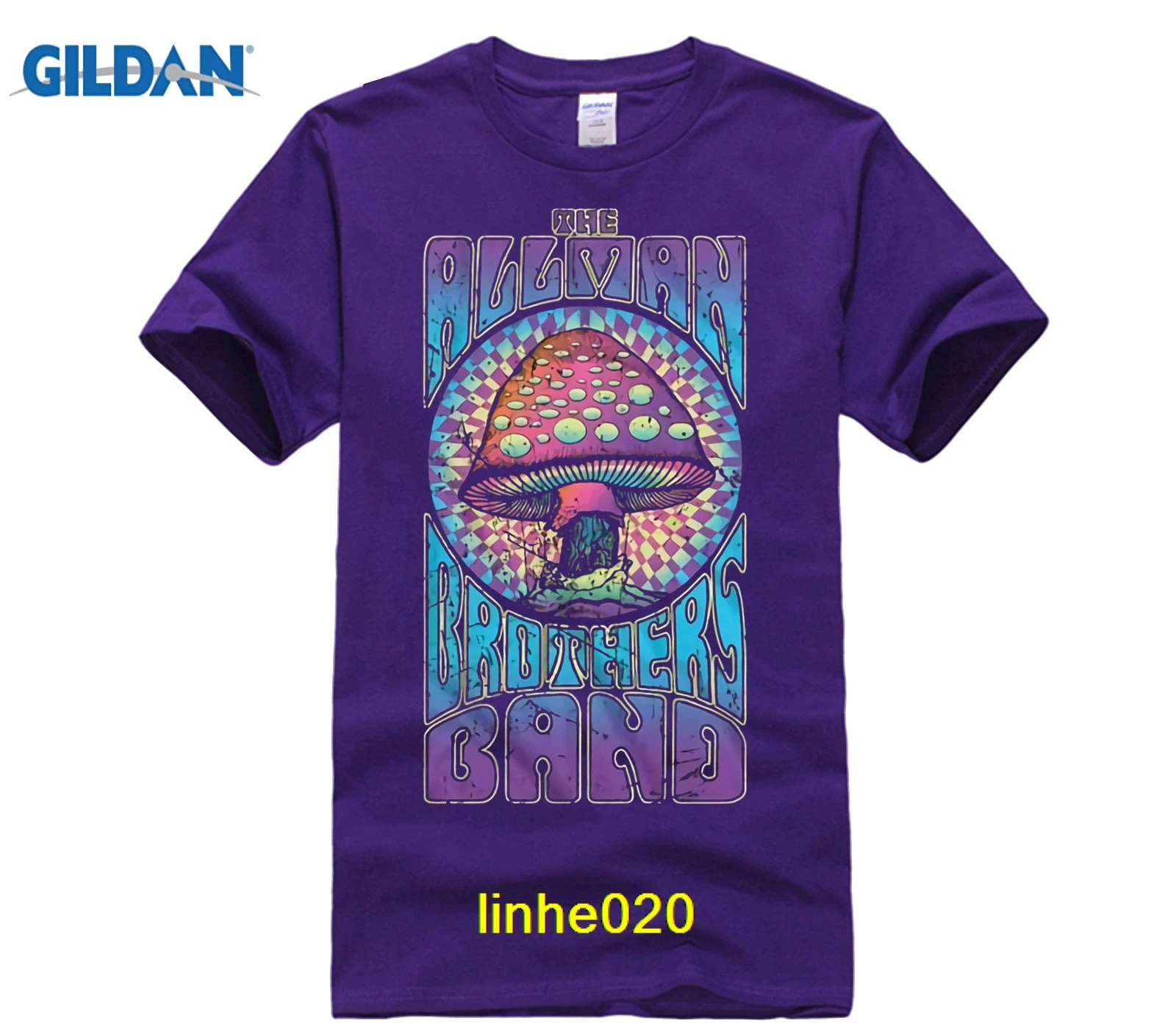 Возьмите ALLMAN Братья Группа Фиолетовый Shroom для мужчин футболка|Футболки| |