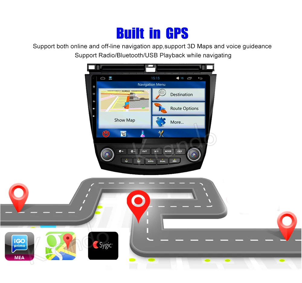Flash Deal Krando Android 8.1 10.1" IPS Full touch car Multmedia player for Honda accord 7 2003-2007 radio gps navigation system wifi 5