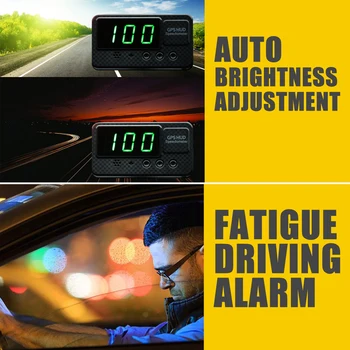 

ABS PC Speedometer DC 5V Over-Speed Alarm On/Off GPS Universal Heads Up