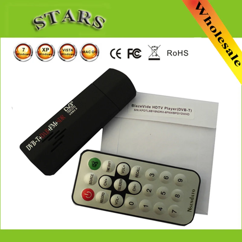 Новый цифровой USB2.0 Мини HD ТВ Stick FM + DAB DVB-T RTL2832U + R820T для SDR приемник тюнер Регистраторы для портативных ПК, дропшиппинг - изображение