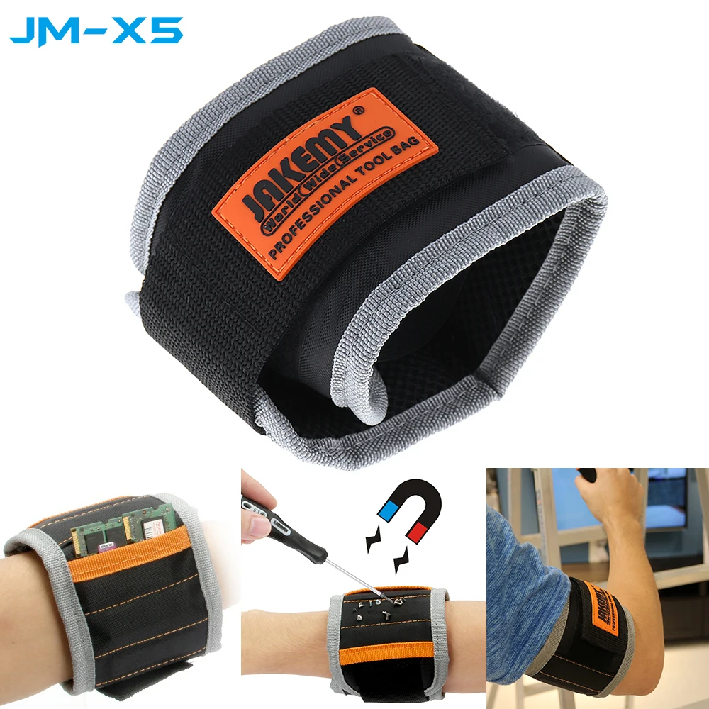 JAKEMY JM-X5 Strong Magnetic Wristband Bracelet Belt Repair Tool Bag Pocket Pouch for Screw Nail / Drill Bit Wrist Band Holder JAKEMY JM-X5 Strong Magnetic Wristband Bracelet Belt Repair Tool Bag Pocket Pouch for Screw Nail / Drill Bit Wrist Band Holder