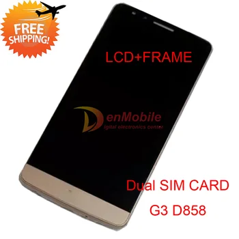 

Tested LCD Display For LG G3 D858 Dual sim card version Touch Glass Screen Digitizer Assembly +Frame Replacement+Track No.1pc