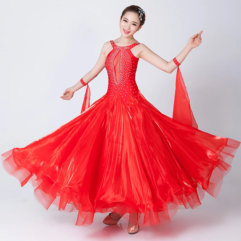

Ballroom Competition Dance Dresses Women 2019 New Arrange High Quality 6 Color Waltz Ballroom Dance Dresses