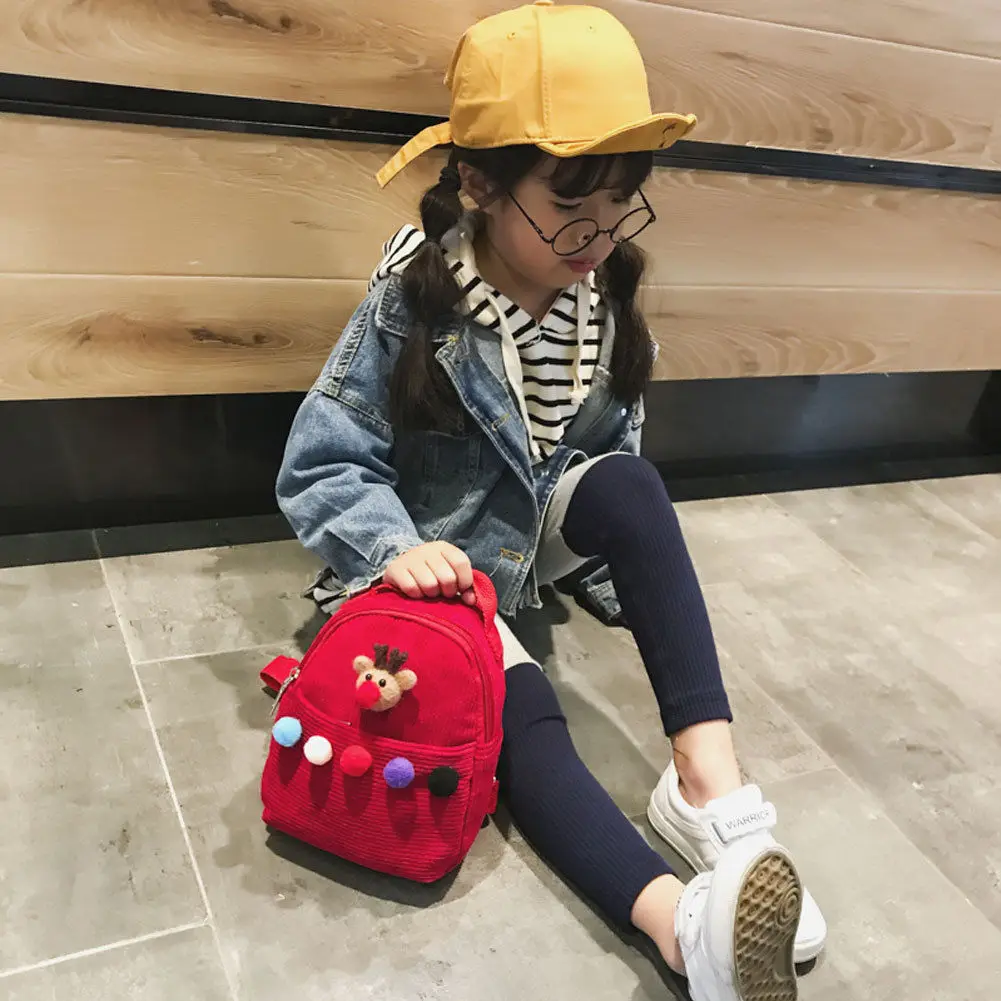 Детский бархатный мини-рюкзак для девочек, школьные сумки, маленький дорожный рюкзак, сумка на плечо - Цвет: B