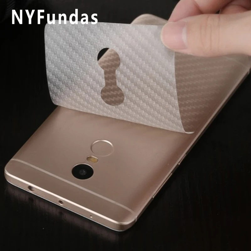 NYFundas 10PCS 3D Carbon Fiber Back Soft Phone Decoration Sticker For Xiaomi Redmi note4
