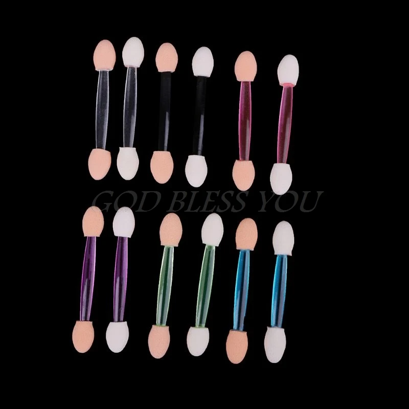 

10PCS Sponge Nail Powder Puff Brush Double-ended Eyeshadow Stick Makeup Manicure