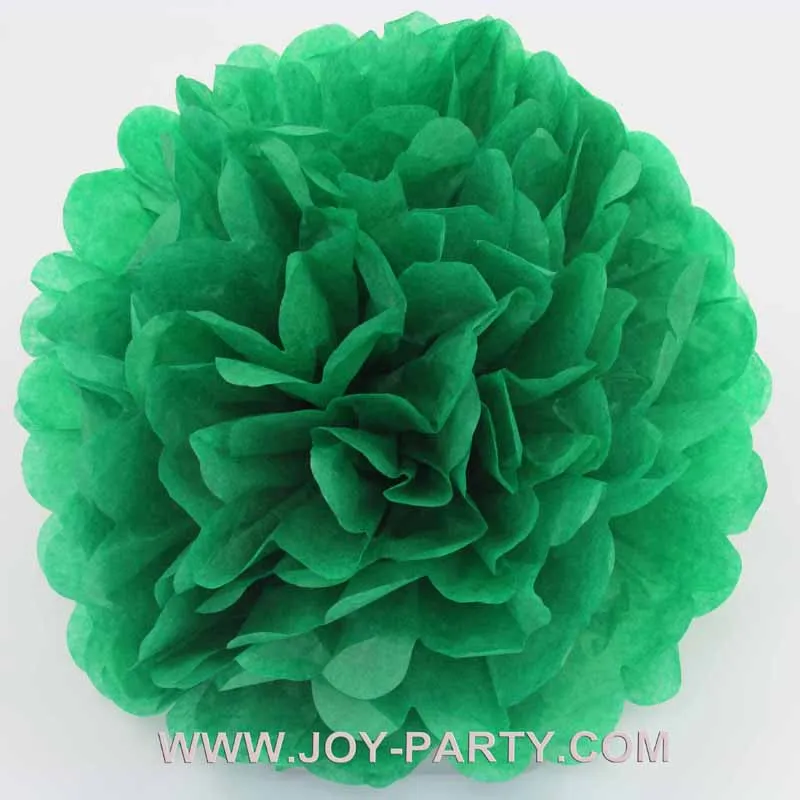 10pcs deep green Pom Poms Paper Garland party Chrsitmas DIY hanging