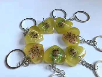 

Free Shipping 12 keychain real ladybird chic heart style jewelry