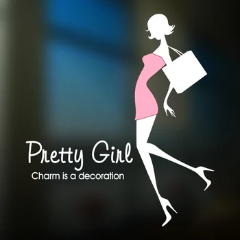 

Clothing Store Sexy Lady Girls Glass Wall Sticker Decoration Clothing Store Decal Cloakroom Showcase Decor Clothing Shop Decal