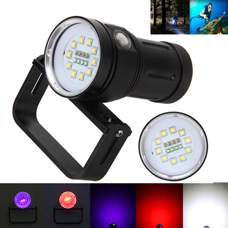 

12000LM 10x XM-L2 LED Underwater 100m Scuba Diving Flashlight Torch+18650+Charge bicycle light September4