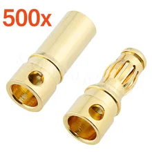 500 комплектов 3,5 мм золотые пули банан соединители Женский Мужской RC модели ESC батарейный блок устройство электрический мотор кабель провод