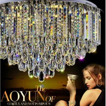 Светодиодный потолочный светильник с кристаллами, круглая форма, высота 41 см, пульт дистанционного управления, лучшие цены