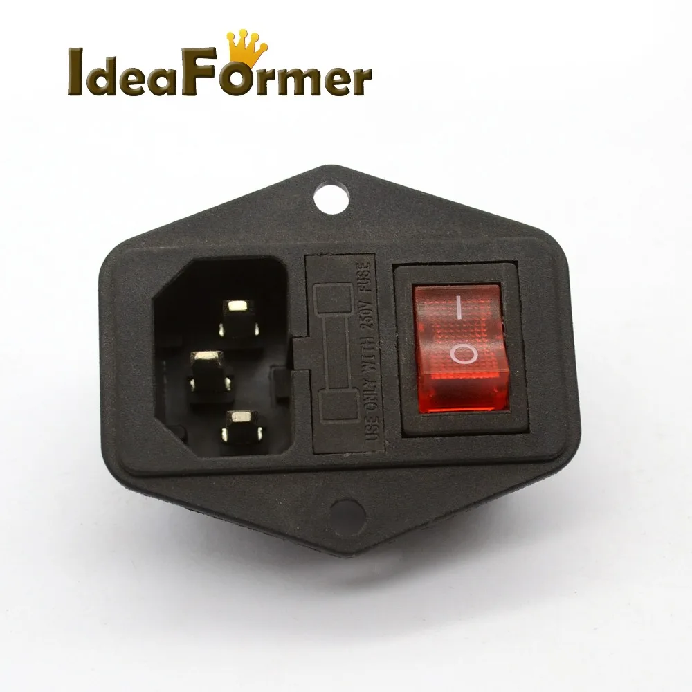 3D Printer Accessory 3 in 1 Switch Fuse Power Socket 250V 10A 3 Terminal
