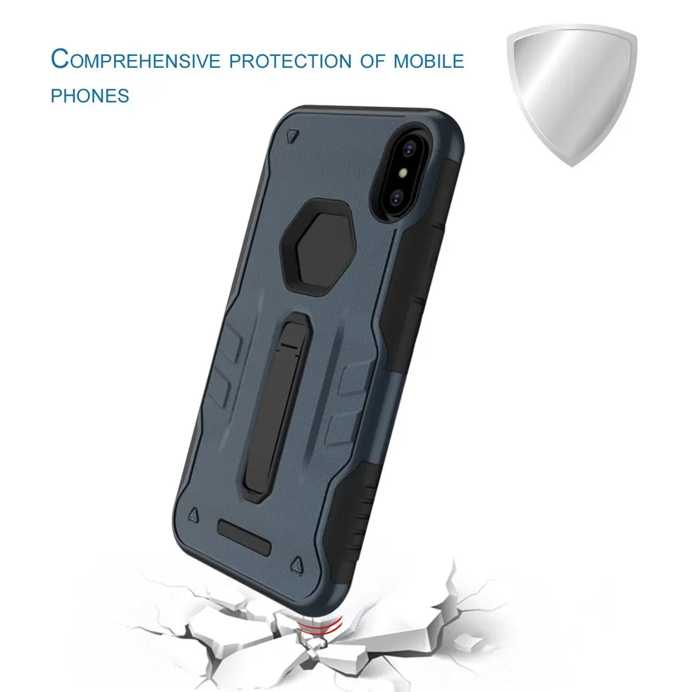 

2pcs 2-in-1 Phone Shell Phone Protection With Stand Support Holder For iPhone X