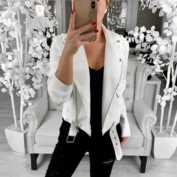 

2019 New Autumn Winter Long Sleeve Casual Jackets Women Solid Color Fashion Turn Down Collar Zipper Coat Female Outwear