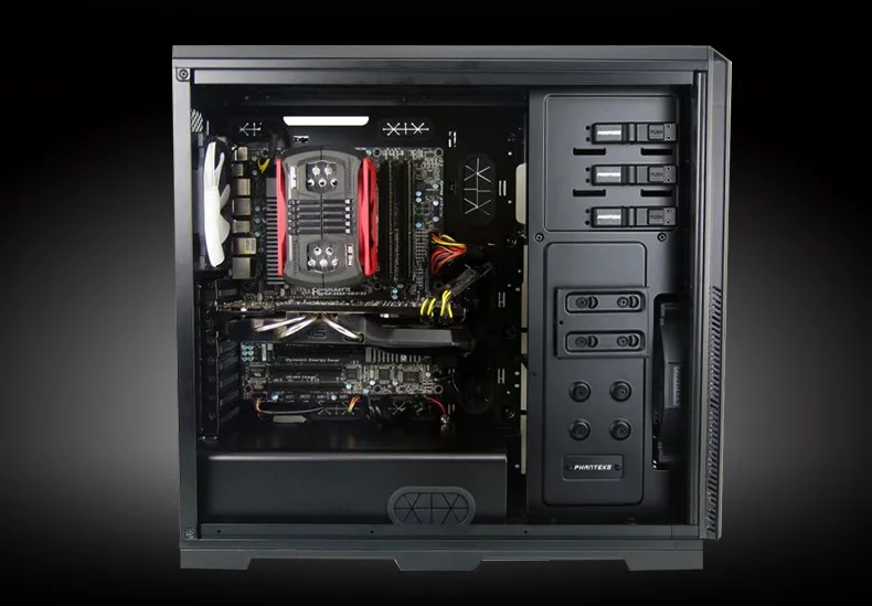 PHANTEKS 614PC чехол для компьютера(поддержка 6 позиций жесткого диска/Поддержка EEB двойной материнской платы/задней линии/с 2 вентиляторами