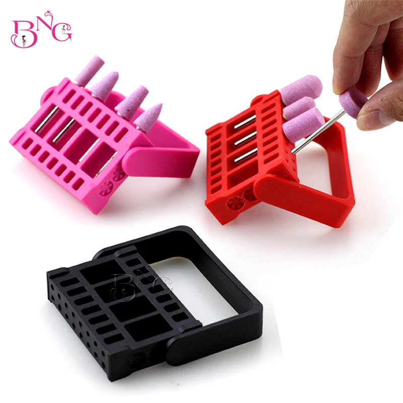 

BNG 16/48 Holes Nail Drill Bit Display Organizer Shelf Acrylic Adjustable Grinding Head Holder Storage Box Manicure Accessory