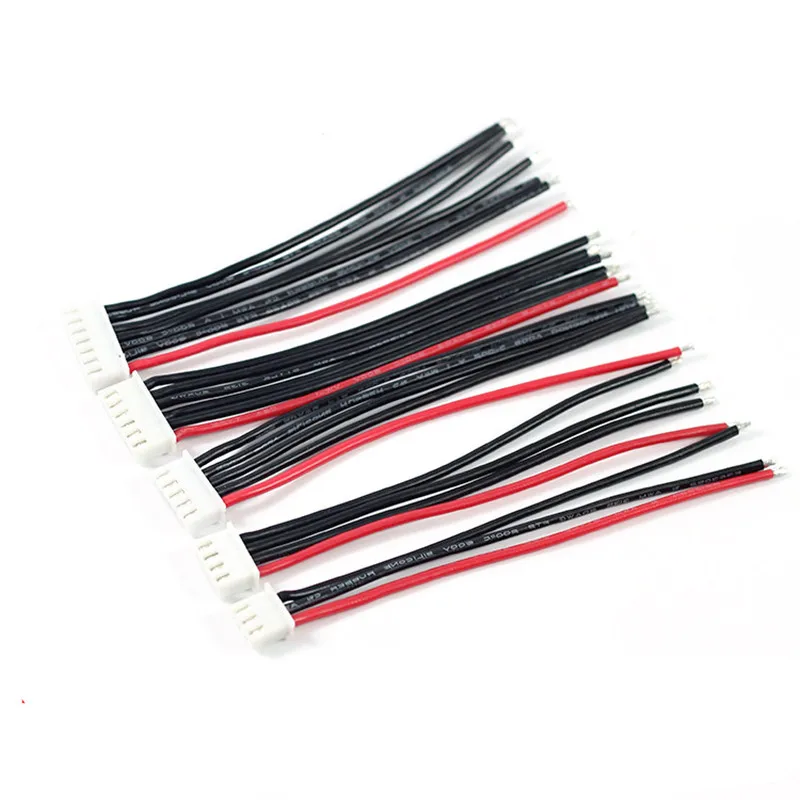 good-quality-2s-3s-4s-5s-6s-lipo-battery-balance-charger-plug-line-wire-connector-22awg-100mm-jst-xh-balancer-cable-5-pieces-lot