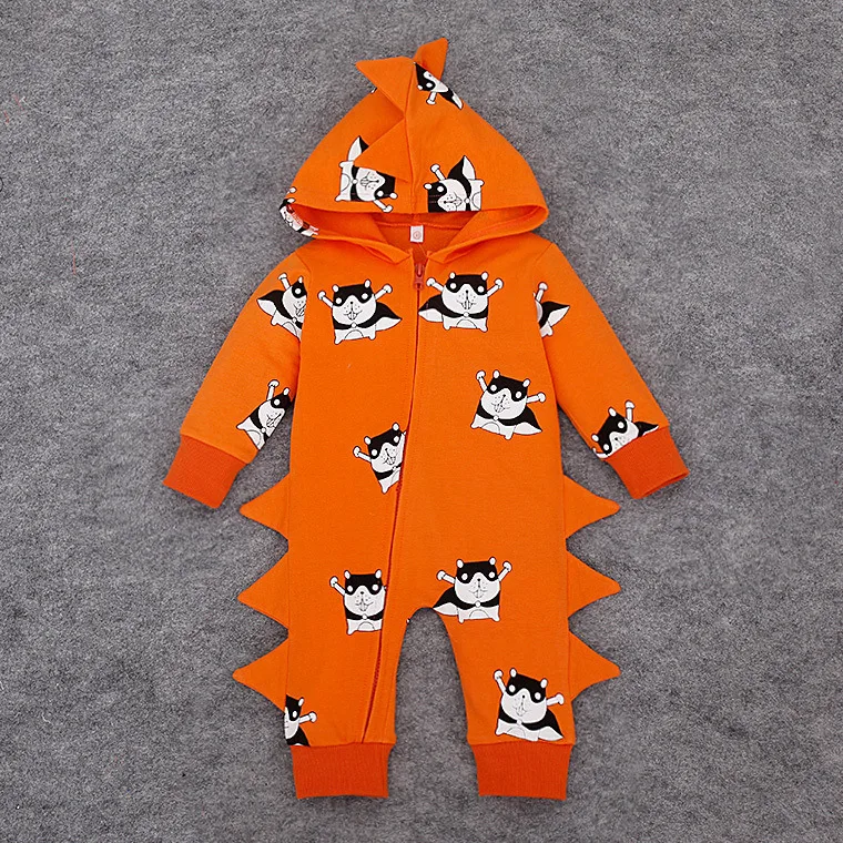 Otoño con capucha mamelucos del bebé 3 colores Fox naranja de algodón de manga larga bebé recién nacido monos Bebe ropa de niño