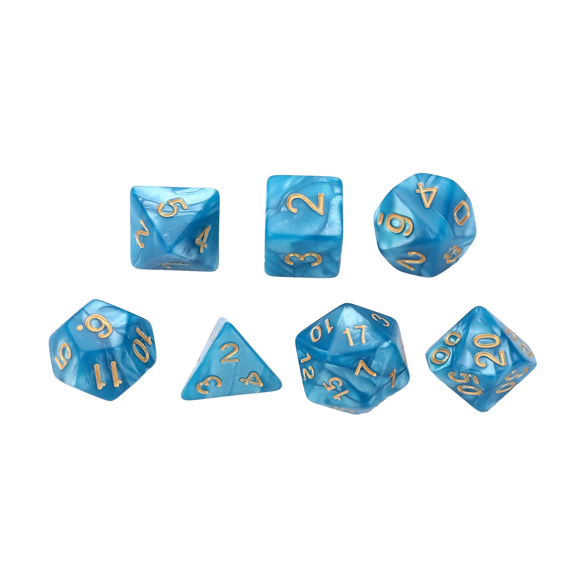 7pcs Polyhedral Dice 16mm Party Dices For Dungeons and Dragons Dice DND RPG Blue Bar Games Gambling Outdoor Dices