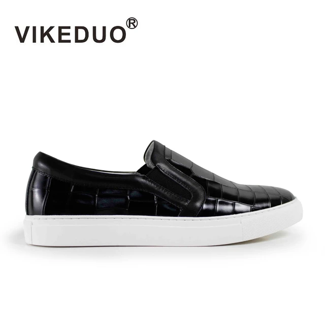 Vikeduo 2018 Style Mens Casual Alligator Loafer Footwear Brown