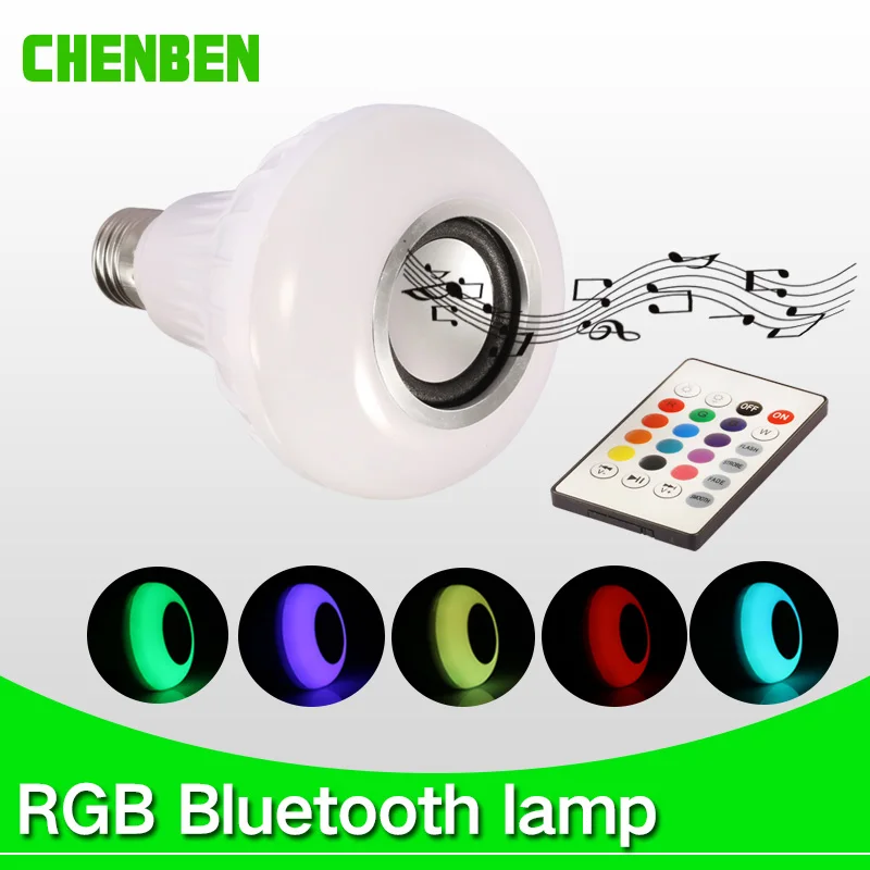 E27 светодиодов rgb Беспроводной Bluetooth Динамик лампы 220 В 110 В LED Музыка играет огни LED 12 Вт лампа с Пульт дистанционного Управления лампочки