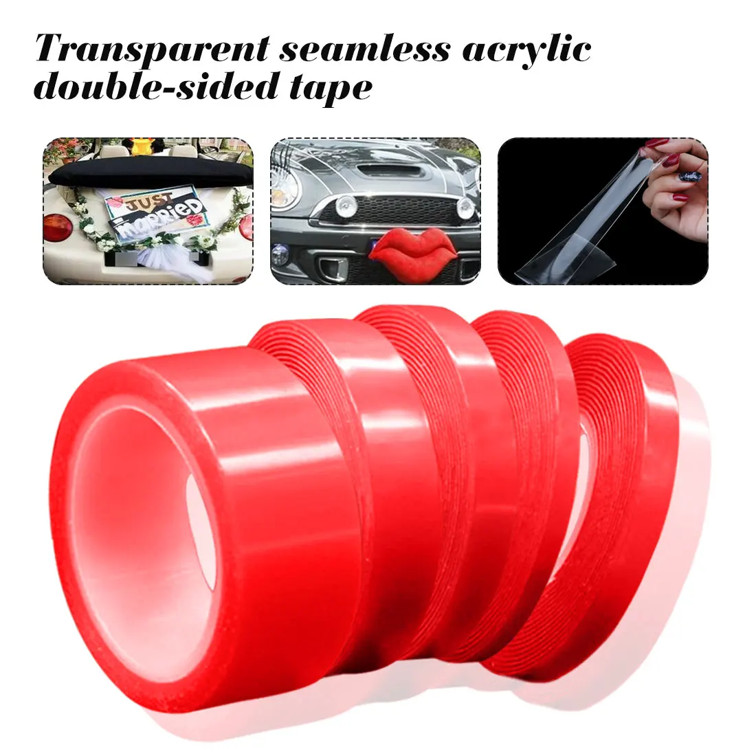 

1 Roll 2 Meter Double Sided Adhesive Tape Acrylic Transparent No Traces Sticker for LED strip Car Fixed Phone Tablet Fixed