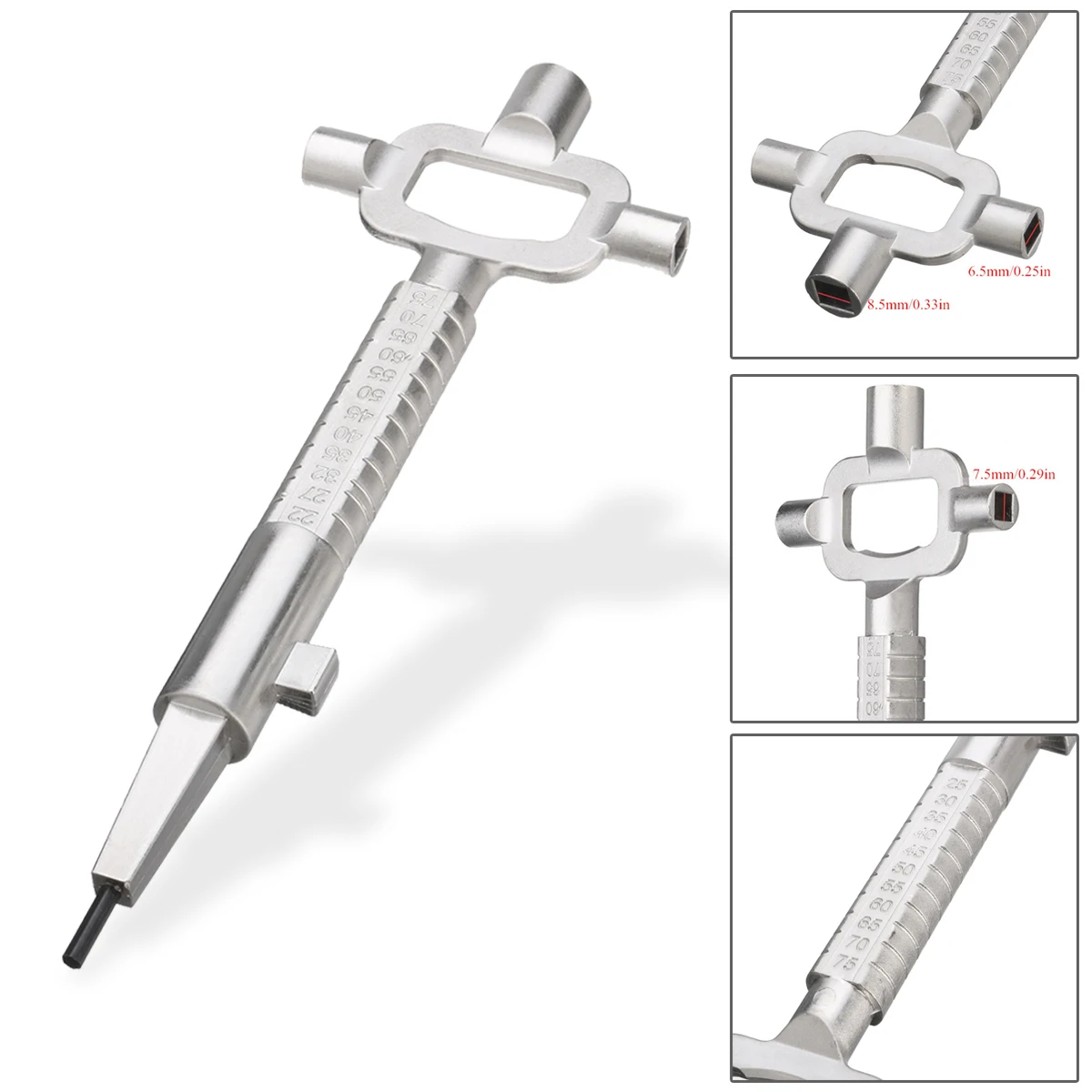 

Sliver Locksmith Tool Multi Purpose Cylinder Gauge Cam Turner Spindle Turner