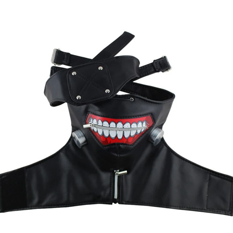 Маски Tokyo Ghoul Kaneki Ken Регулируемая Маска из искусственной кожи на молнии черно