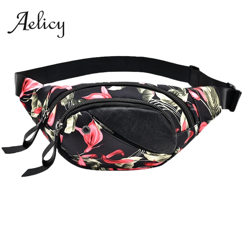 

Aelicy Fashion Printed Waist Bags Women Streetwear Pocket Travel Outdoor Belt Bags Cycling Sports Fitness Waist Pack Female