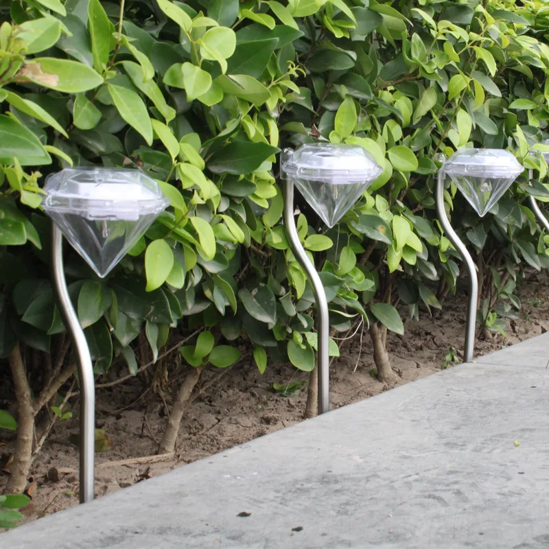 

4pcs 6pcs Waterproof Led Solar Lamp Diamond Shape Garden Lamp Solar Powered Led Lawn Lamp Outdoor IP65 Lighting