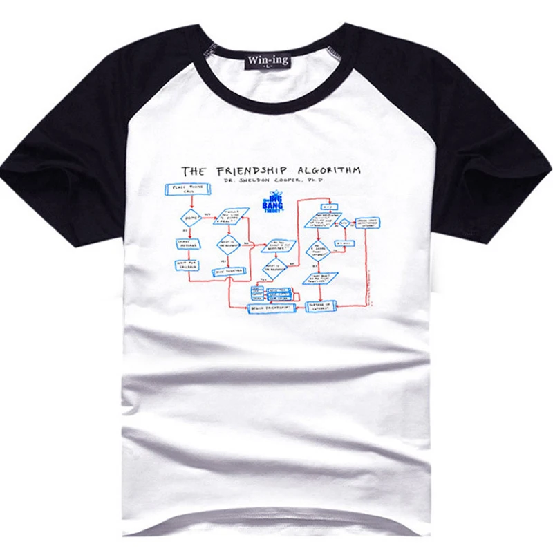 

Sheldon Cooper Friendship Algorithm T Shirt Fan T-Shirts Geek Tee Men Boy Tshirt