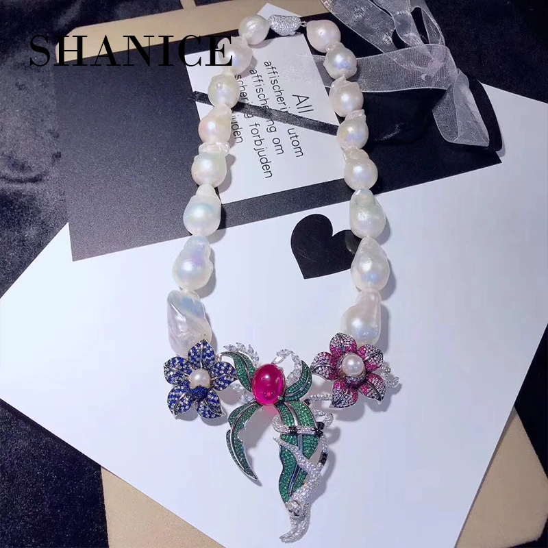 

SHANICE Fortune Come With Blooming Flowers Banquet Necklace Pendant Connector Locket Micro Paved CZ DIY Making Jewelry Accessory